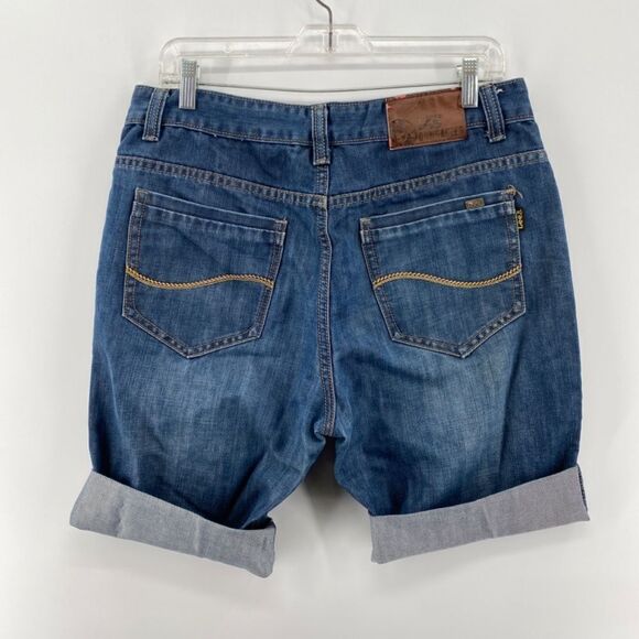 LEE Shorts Dungarees Women's Jean Denim High Rise 5 Pocket Belt Loops Vintage - Picture 4 of 14